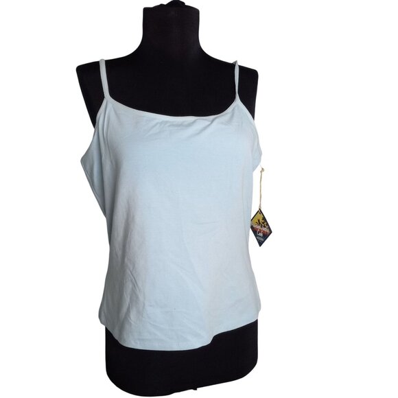 Havana Jacks Cafe XL Camisole Tank Top Light Blue Adjustable Strap Shelf Bra NEW - Picture 1 of 7